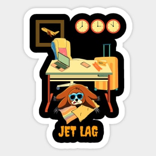 Funny sloth lying jet lagged in the office Sticker